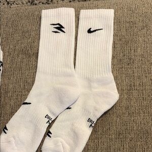Nike White Russel Wilson Kids Crew Socks